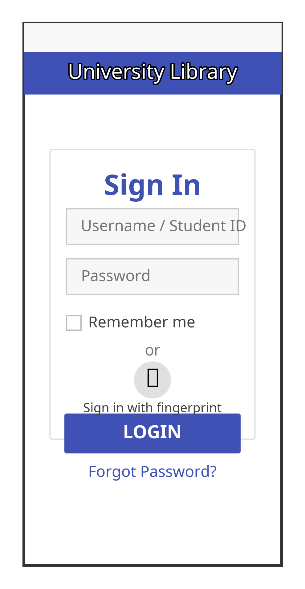 Login Screen Wireframe